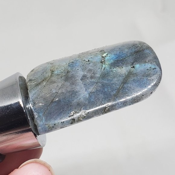 Labradorite Wine Stopper Metal Tumbled Stone - Picture 2 of 4